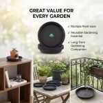 TrustBasket UV Treated Round Bottom Tray/Plate/Saucer Suitable for 10 inch Round Plastic Pot (Black Color) - Set of 12 | Heavy Duty Durable Plant saucerGamla for Indoor & Outdoor Balcony Garden - Image 8
