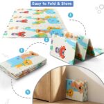 FIRSTCRY INTELLISKILLS Extra Large 6.5x4.5 ft Reversible Baby Play Mat for Babies,Animal Party Theme,Foldable Crawling Mat, Floor Mat for Baby & Toddlers,Anti-Skid, 0.6cm Thick, Multicolor, 1 Count - Image 6