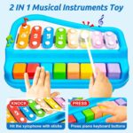 Musical Instruments, 2 in 1 Baby Piano Xylophone for Toddlers 1-3 Years Old, 8 Multicolored Key Keyboard, Preschool Educational Learning Toy for Girl Boy - Image 3