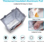 SaleOn Insulated Lunch Bag for Women & Men | Waterproof Soft Cooler Tote | Leakproof, Reusable with Pockets | Thermal Lunch Box for Office, Travel, Picnic (Light Grey) - Image 6