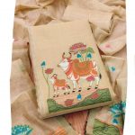 Muga Cotton Jamdani Pichwai Weaving Salwar Suit Dress Material with Dupatta for Women | 3 Piece Unstitched Suit Set | Woven Ethnic Dress Material for Festive, Casual & Office Wear