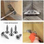 Serplex® 20Pcs Furniture Corner Connectors with 120Pcs Screws, Heavy Duty Stainless Steel Angle Corner Connectors Corner Brackets Metal Corner Braces for Wood Cabinets, Shelves, Furniture Assembly - Image 5