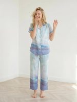 Women’s Satin Casual Printed Loungewear Set with Half Sleeves | Sleepwear for Everyday Comfort | Night Wear Collared Neck Pyjama Set - Image 3
