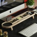 GABS & CO. Wooden Desk Organizer Multifunction Workstation Tray Laptop Stand Phone Holder Mouse Pad Keyboard Rest Writing Table Office Desk Organizer for Home Office Work (5) - Image 9