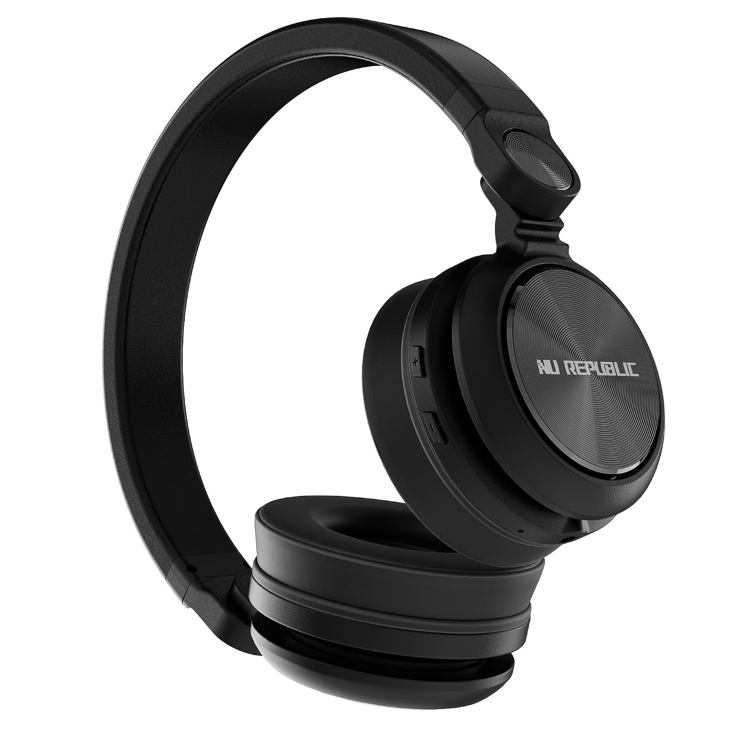 71xk3CigmL._SL1500_.jpg Nu Republic Starboy with 54 Hour Playtime,X-Bass® Technology,40mm Neodymium Drivers,Gaming Mode,Bluetooth V5.4,Dual Pairing,Dual Stereo,Type-C Fast Charging ENC Bluetooth Over Ear Headphones (Black) - Image 1