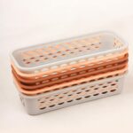 Organizer Tray Office Drawer Dividers Storage Bins Multipurpose Desk for Makeup, Kitchen, Office, Bathroom, Bedroom Dreassing, Basket Rack MultiColor(23*8*5 CM) Pack Of 6 (Brown 6pcs)