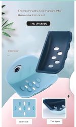 Fish Shape Soap Holder with Self-Drain Design | Soap Dish for Bathroom Sink, Kitchen & Shower | Non-Slip, Easy Clean Plastic Tray (Pack of 3) - Image 7
