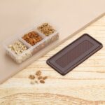 MAGIC SPOON Multipurpose 3 Section Storage Container | Spice Box, Pickle Jar, Fridge Organizer, Dry Fruit, Vegetable & Kitchen Storage Container- Combo Pack (2000ml X 2) (AQUA-BROWN) - Image 7