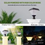 Homehop Solar Light Outdoor Home Garden 10W LED Main Gate Lamp Wireless | Solar Gate Light Waterproof Automatic Decorative For Pillar, Compound Wall With Remote Control (ABS, RGB, 2200 mAh,Pack of 1) - Image 4