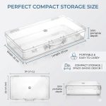 Plastic Portable File Folder Case Transparent Documents Lockable Boxes for A4 Sheet, Photos, Magazines, Cards Organizer for Envelopes, Certificates 37X22X5.5 cm Pack of 2 - Image 4