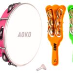 AOKO 10-inch Tambourine Set of 2 | Traditional Kartal Percussion Musical Instruments for Drums, Rhythm, and Sound Therapy | Ideal for Folk, Indian, and Religious Music