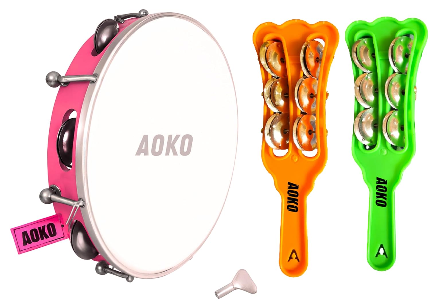 71y5y6EfpHL._SL1500_.jpg AOKO 10-inch Tambourine Set of 2 | Traditional Kartal Percussion Musical Instruments for Drums, Rhythm, and Sound Therapy | Ideal for Folk, Indian, and Religious Music - Image 1