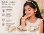 4 Piece Pearl Jewelry Set for Girls | Pearl Hair Band, Necklace, Bracelet & Earrings Set | Kids Fashion Accessories for Wedding, Birthday Party, School Functions & Special Occasions - Image 6