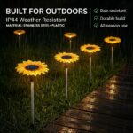 hardoll Sunflower Shaped Solar Lights Outdoor Waterproof, Warm White Decorative Solar Light for Garden, Home & Pathway, Solar Lamp for Lawn, Patio & Decoration(Pack of 1) - Image 3