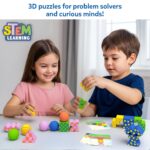 Skillmatics Brain Blocks, 3D Early STEM Building Blocks Game for Kids, Shapes, Balance & Pattern Play, 3 Levels of Challenge Cards, Screen-Free Learning Toy, Gift for Boys & Girls Ages 4, 5, 6, 7 - Image 2