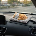 Realistic Sleeping Cat Plush Toy & Sound, Musical Pillow Furry Cute Kitty Animal for Car Office Gift Home, Brown, White, Grey, 10 cm - Image 4