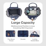 R for Rabbit Caramello Regal Baby Diaper Bag for Mother, Waterproof Kids Diaper Backpack for Mothers, Multifunctional Maternity Bag for Travel, Nursing Backpack for Moms (Blue Stripes) - Image 4