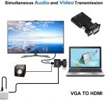 CARE CASE Portable VGA to HDMI Adapter/Converter With Audio (Old PC to TV/Monitor), Male VGA Video Adapter for TV, Computer, Projector With Audio, Power Cable - D-Sub, 15-Pin - Image 2