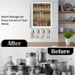 KINHA Wall Mounted Storage Cabinet for Kitchen & Bathroom – Multipurpose Plastic Wall Shelf Organizer with Doors, Space Saving Hanging for Bathroom Accessories, Kitchen Storage Rack - Image 8