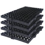 MAHIRA Garden Drain Cell Mats Polypropylene Drain Cell and 20mm Drainage Mat for Terrace/Kitchen Garden Drain Cell 20mm (Black, 500 x 250 x 20mm) - Pack of 4