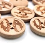 Wooden Sewing Buttons 2 Hole Laser Printed Clothing Art and Crafts DIY Projects Designer Ladies Dress Kurtis Sleeves Seweater Jackets (726 - Wooden Leaf Design 20pcs) - Image 3