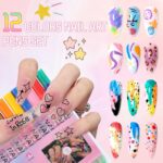 12 Color 3D Nail Art Pen Set DIY Nail Polish Drawing Pens Fine Tip Nail Graffiti Pens for Salon Home Use Quick Dry Waterproof Nail Design Tools - Image 8