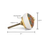 Craft Trade Multicolor Mandala Ceramic Cabinet Knobs - Set of 12 | 1.5 Inch Diameter Handmade Floral Design Pulls for Drawers & Wardrobes Premium Decorative Furniture Knobs with Fitting Hardware - Image 3