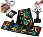 ODDISH Way to Fitness Push Up Board with Hand Grip Strengthener & Finger Exerciser | Foldable Push-Up Board for Chest, Back, Arms Workout | Home Gym Fitness Equipment for Men & Women