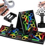 ODDISH Way to Fitness Push Up Board with Hand Grip Strengthener & Finger Exerciser | Foldable Push-Up Board for Chest, Back, Arms Workout | Home Gym Fitness Equipment for Men & Women