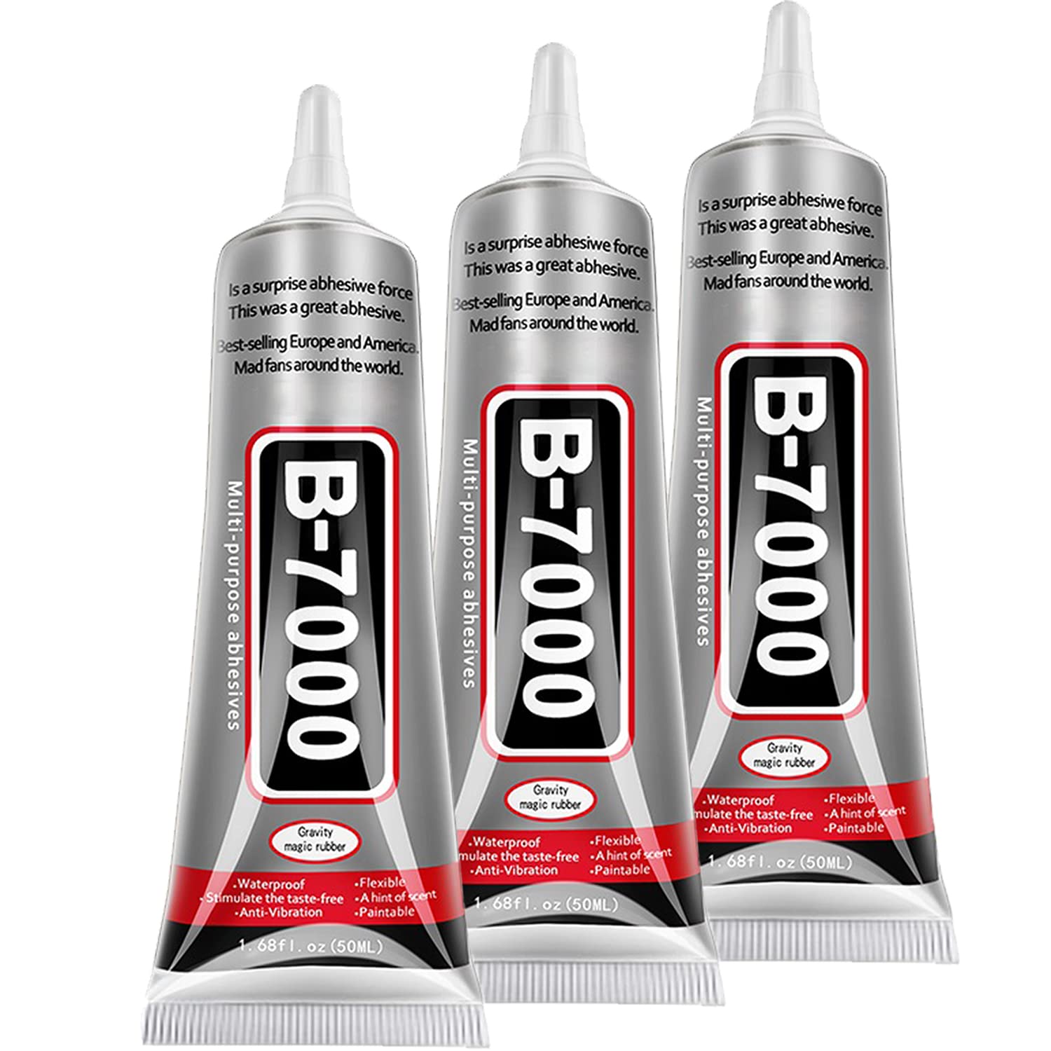 71z8z2qnUvL._SL1500_.jpg FITTDYHE B7000 Jewelry Glue, Transparent, Waterproof, Multi-Purpose, Super Adhesive, 3 x 50ML/19oz, Rhinestone, Fabric, Nail Art, Phone Repair - Image 1