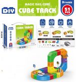 Cable World Electric Train Set, 3D Infinity Track with Flexible Tracks for Kids, Cube Trackss Train- DIY Railroad Block Toys, 51PCS Anti Gravity Race Tracksss with Car, STEM Educational Building Toy - Image 2