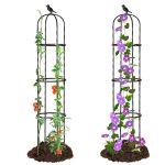Supvox® Garden Plant Support Cages Stakes - 120CM Plastic Creeper Support Stands - Adjustable & Connectable - Round Moss Sticks for Plants Support - Indoor/Outdoor Suitable for Clematis & Climbers