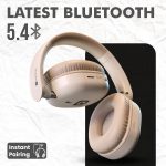 Portronics Muffs M6 Over Ear Wireless Bluetooth Headphone with Upto 40 Hours Playtime, Dual Pairing, 40mm Driver, HD Mic, Bluetooth 5.4V, Foldable Design, Type C Fast Charging (Biege) - Image 4