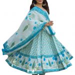 GoSriKi Women's Rayon Viscose Printed Anarkali Kurta with Pant & Dupatta | Anarkali Suit for Women | Pure Cotton Suit Set for Women | Block Print Kurta Palazzo Dupatta Set
