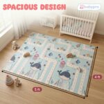 BabyPro 5mm Reversible Baby Playmat, 5 x 4 ft Foldable Mat, Jungle Galaxy | Waterproof, BPA-Free XPE Foam, Non-Toxic Bounce-Back Cushion, XL - Image 3