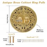 HASTHIP® Traditional Antique Brass Door Pull Handle - 140mm Brass Knob Drawer Pull for Interior Doors Cabinet Furniture Hardware, Antique Finish - Image 2
