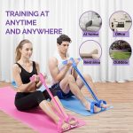 Meerali Creation Multifunction Tension Rope, 6-Tube Elastic Yoga Pedal Puller Resistance Band, Natural Latex Tension Rope Fitness Equipment, for Abdomen/Waist/Arm/Leg Stretching Slimming - Image 4