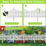 Rushwak Garden Fence Outdoor (8 Panels - 10ft Total Running Length) Fence for Garden Fencing Plastic PVC Durable Easy Installation Decorative Picket Fence Border Edging for Lawn Pathway & Flower Beds - Image 3