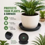 TrustBasket UV Treated Round Bottom Tray/Plate/Saucer Suitable for 10 inch Round Plastic Pot (Black Color) - Set of 12 | Heavy Duty Durable Plant saucerGamla for Indoor & Outdoor Balcony Garden - Image 2