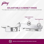 Godrej Cabinet Hinges| Slip On Regular Hinge|15-22 mm Panel Thickness | Concealed Hinges for Full Overlay Doors | Wardrobe, Kitchen, Bathroom | 1 Year Warranty | Pack of 2 - Image 4