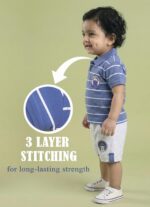 Pure Cotton Collared T-Shirt and Half Pant Set for Kids - Image 3