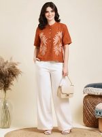 Women's Cotton Blend Embroidered Western Top | Trendy Embroidery Top for Women & Girls - Image 5