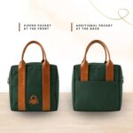 United Colors of Benetton Lunch Bag for Women & Men, Insulated Bag, Tiffin Lunch Bag for Office/College/School, Bottle Holder, Lightweight, Durable Handles, Multiple Pockets (Dark Green) - Image 2