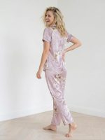 Women’s Satin Casual Printed Loungewear Set with Half Sleeves | Sleepwear for Everyday Comfort | Night Wear Collared Neck Pyjama Set - Image 6