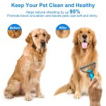 Pet Grooming Brush, Double Sided Shedding and Dematting Undercoat Rake Comb for Dogs and Cats, Dog Grooming Rakes Tool for Mats & Tangles Removing, Extra Wide, Safe, Effective, Comfort (Blue) - Image 3