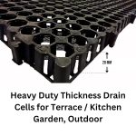 MAHIRA Garden Drain Cell Mats Polypropylene Drain Cell and 20mm Drainage Mat for Terrace/Kitchen Garden Drain Cell 20mm (Black, 500 x 250 x 20mm) - Pack of 4 - Image 3