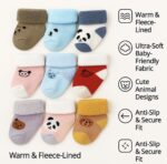 New Born Baby Ankle Length Socks Woolen Socks For Baby Boys And Baby Girls Warm Thick Terry Socks For Kids Infants Socks (Asoorted Colors And Designs) For 0-6 Months babies (pack-4) - Image 2