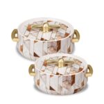 SELVEL Elegance Casserole | Advanced PU Insulation | Elegant Design Hot Pot | Hot Case Keeps Food Hot & Fresh for Hours | Serve Chapati, roti, Biryani and More (Royal Ceramica, Set Of 2 (1200 Ml & 700 Ml))