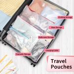 Umriox 12PCS Plastic Mesh Zipper Pouch, Zipper Bags, Letter Size/A4 Size Waterproof Document Pouch, for School Office Supplies and Travel Cosmetics Travel Accessories - Image 7