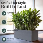 YUCCABE ITALIA FOXB GT 24 INCH Rectangle Pots for Plants Highly Durable Polymers Lightweight Indoor Outdoor Flower Pot Gamla Tree Planter Container Planters for Living Room, Balcony Garden - Image 5